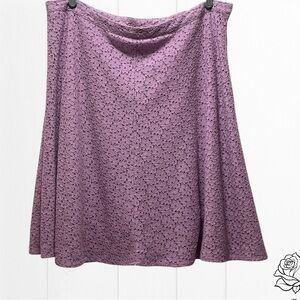 Purple Lace A-Line Midi Skirt
